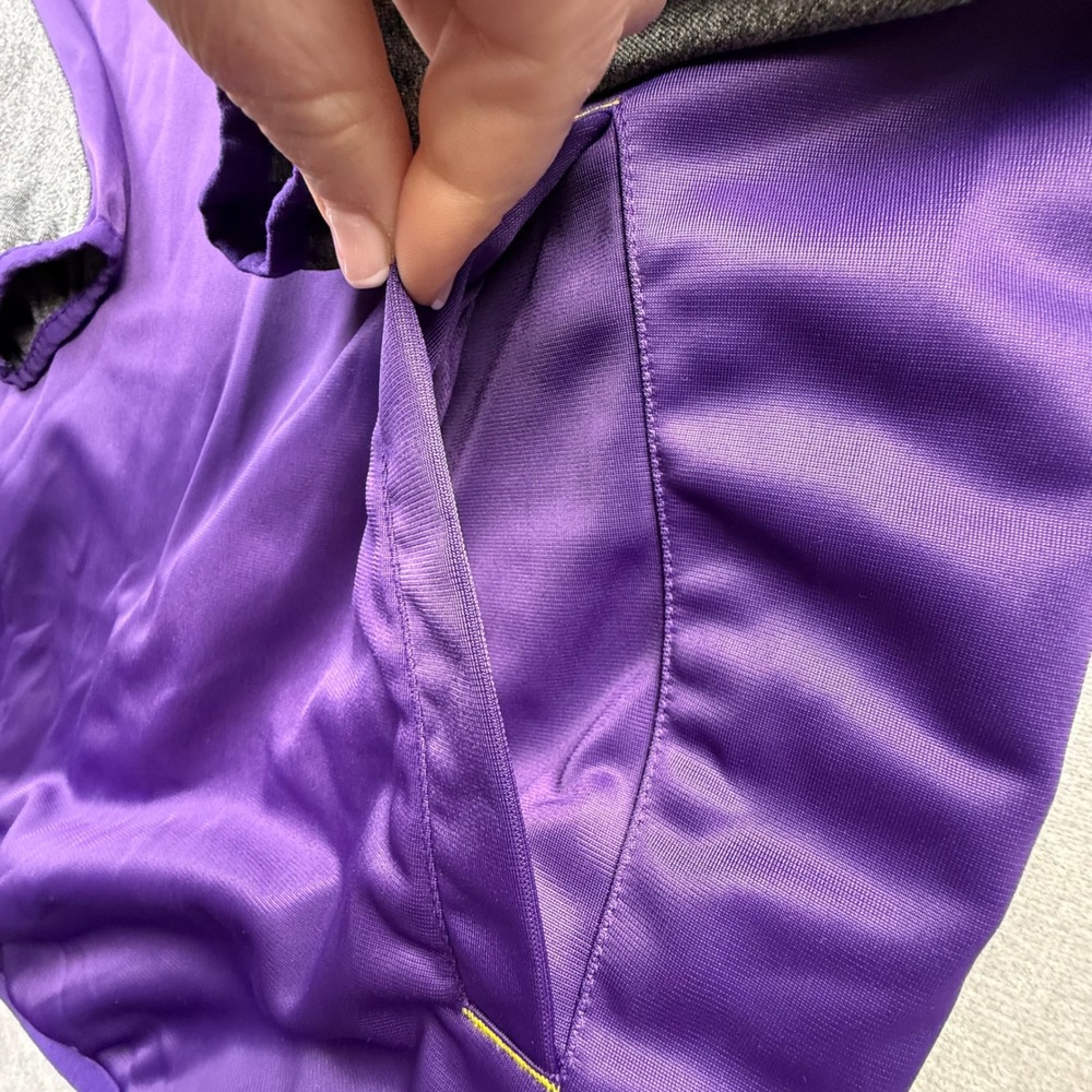 NFL Minnesota Vikings Mens XL Quarter Zip Pullover Jacket Purple Gray Colorblock - Picture 3 of 6